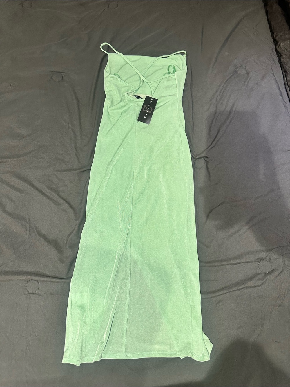 Light Green Maxi Slip Dress with Spaghetti Straps